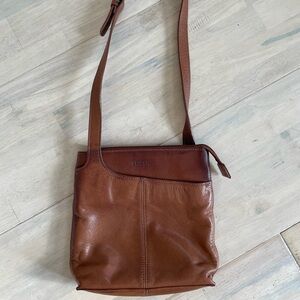Fossil Tan Leather Shoulder Bag